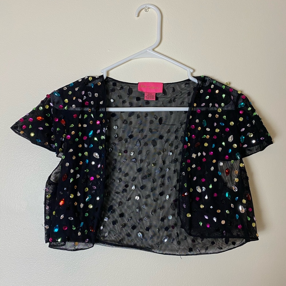 Betsey Johnson Jewel Cropped Top/Shrug